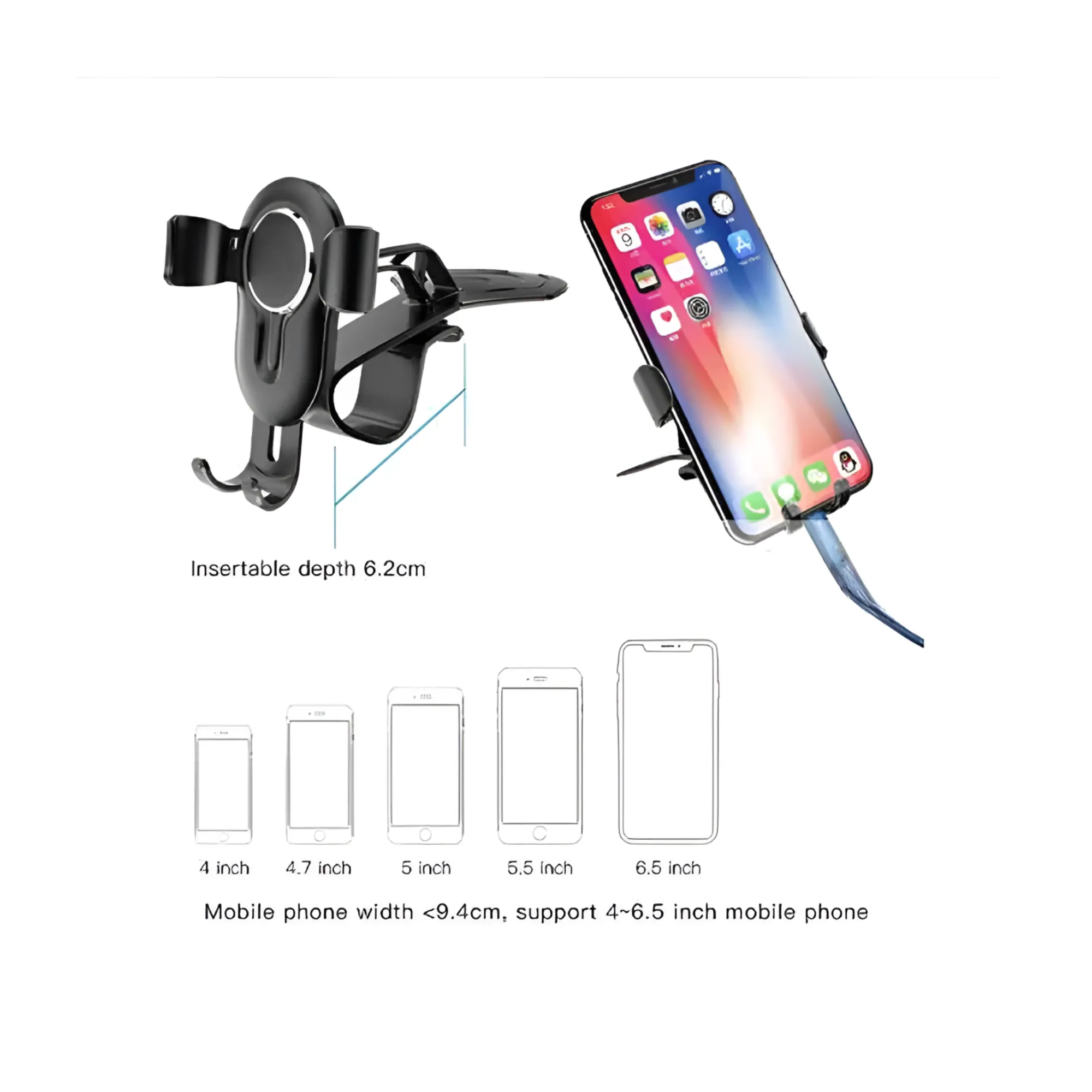 360-Degree Compatible and Universal Air Vent Car Phone Holder