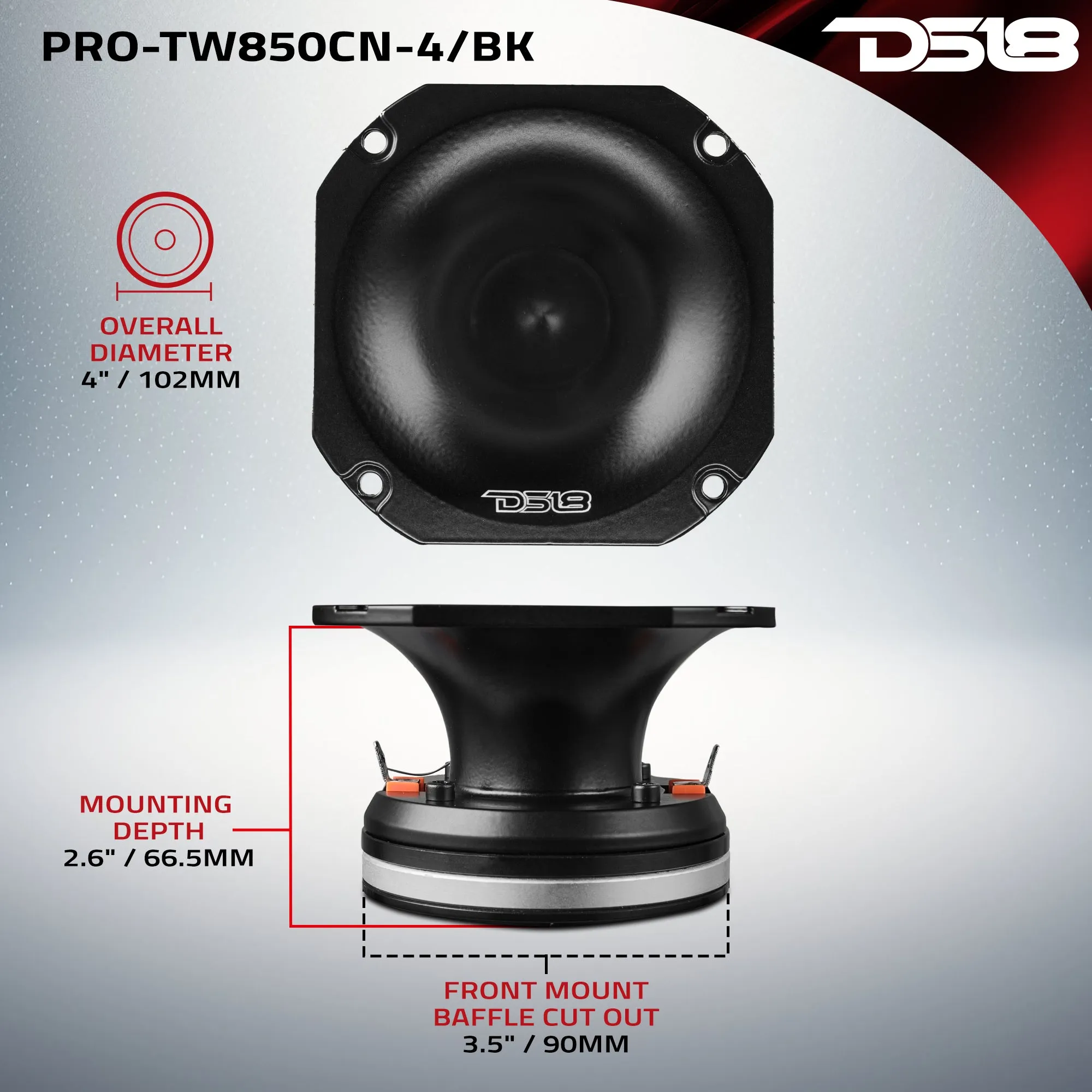 4" High Compression Hybrid Driver/Tweeter Neodymium Magnet 1.5" PEI Vc 250 Watts 4-Ohm