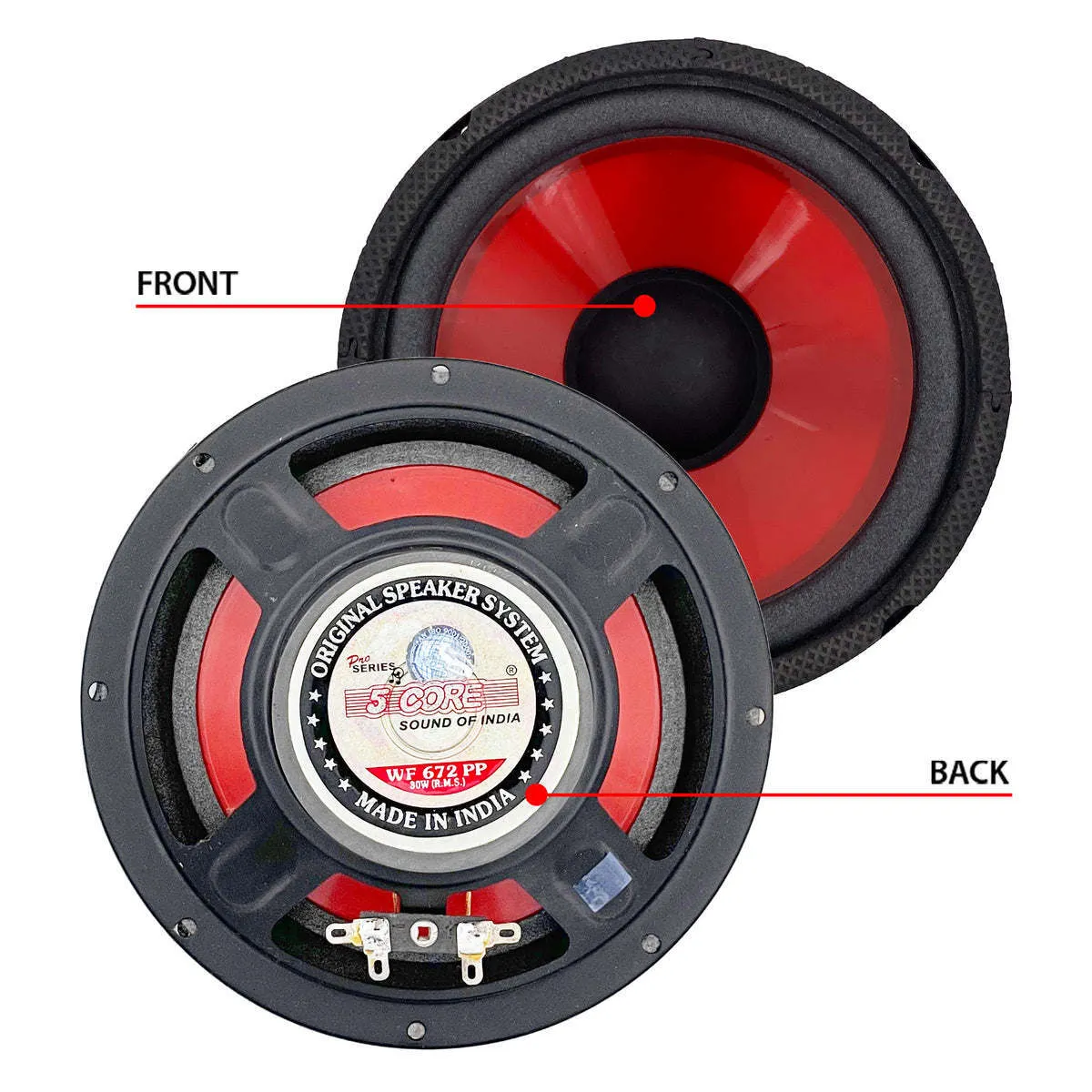 5 Core 6 Inch Subwoofer Speaker Replacement Woofer 300W Peak Pro Audio Component Car Sub Woofer - WF 672 PP