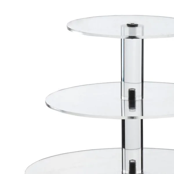 5 Tier Heavy Duty Acrylic Glass Cupcake Dessert Stand For Birthday Wedding Party