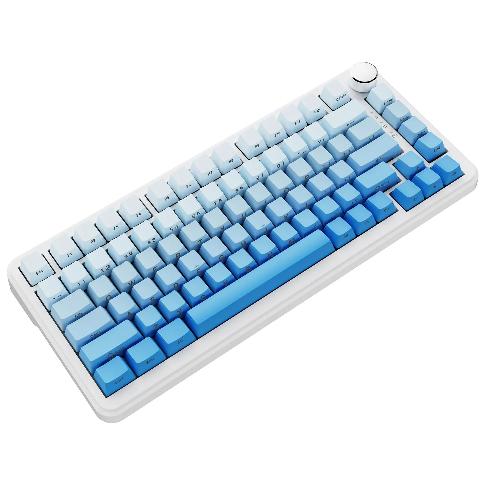 Ajazz AK820 Max RGB Tri-Mode 75% 82-Keys Gasket-mounted Hot Swappable Mechanical Keyboard (Gradient Blue) (Sea Salt Switch)