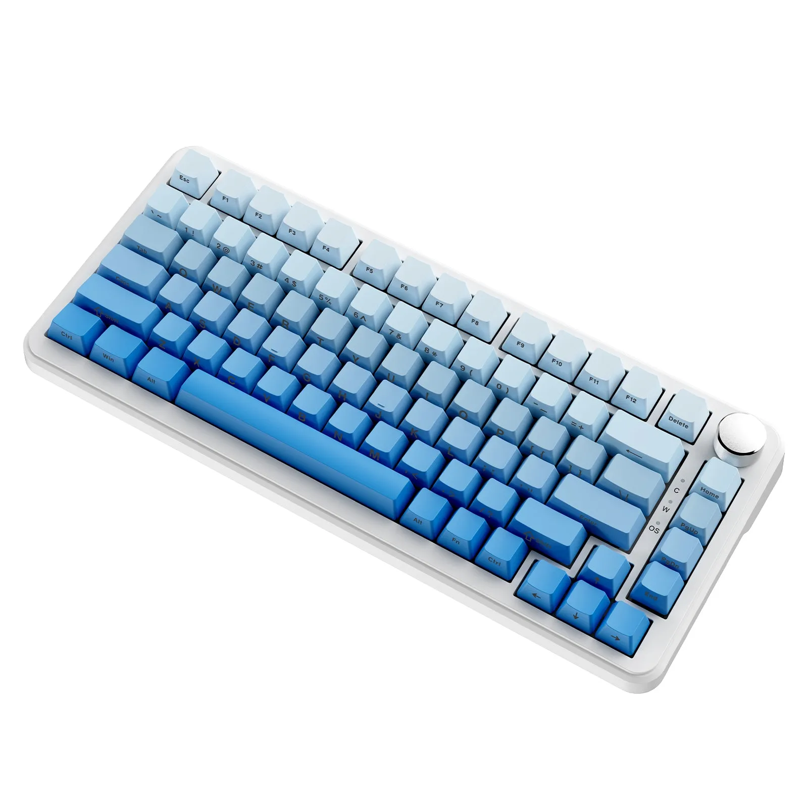 Ajazz AK820 Max RGB Tri-Mode 75% 82-Keys Gasket-mounted Hot Swappable Mechanical Keyboard (Gradient Blue) (Sea Salt Switch)