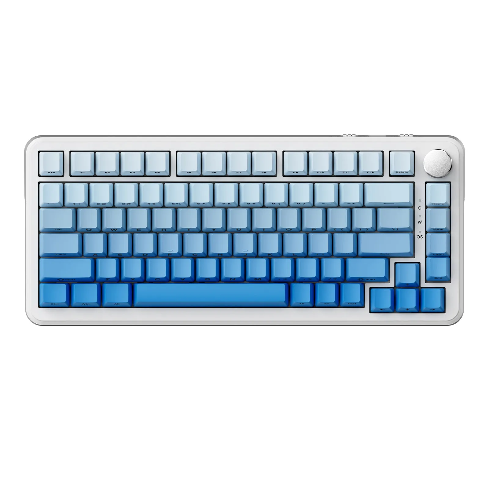 Ajazz AK820 Max RGB Tri-Mode 75% 82-Keys Gasket-mounted Hot Swappable Mechanical Keyboard (Gradient Blue) (Sea Salt Switch)