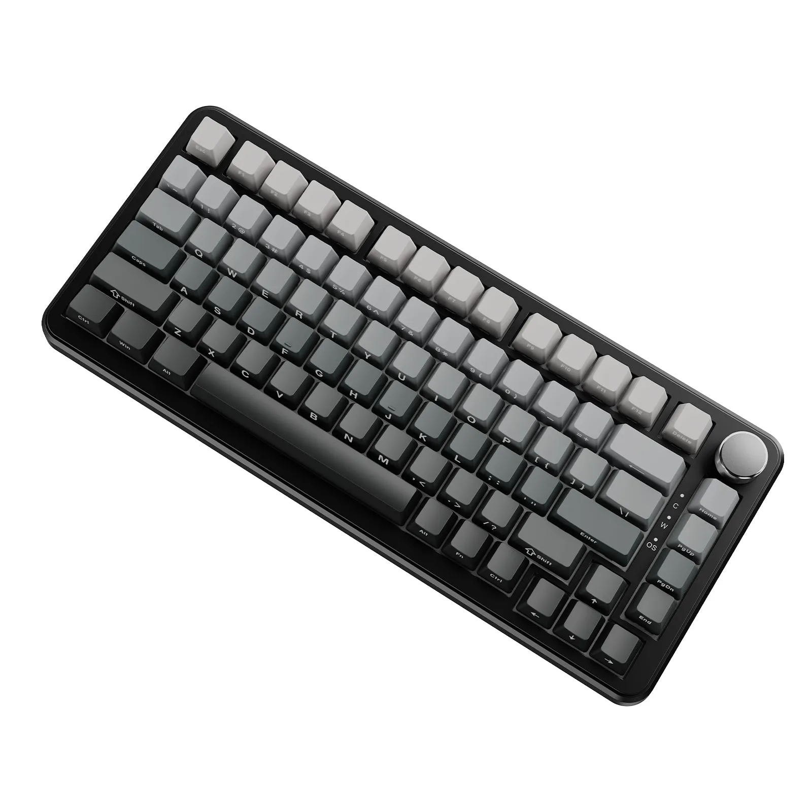 Ajazz AK820 Max RGB Tri-Mode 75% 82-Keys Gasket-mounted Hot Swappable Mechanical Keyboard (Gradient Grey) (Sea Salt Switch)