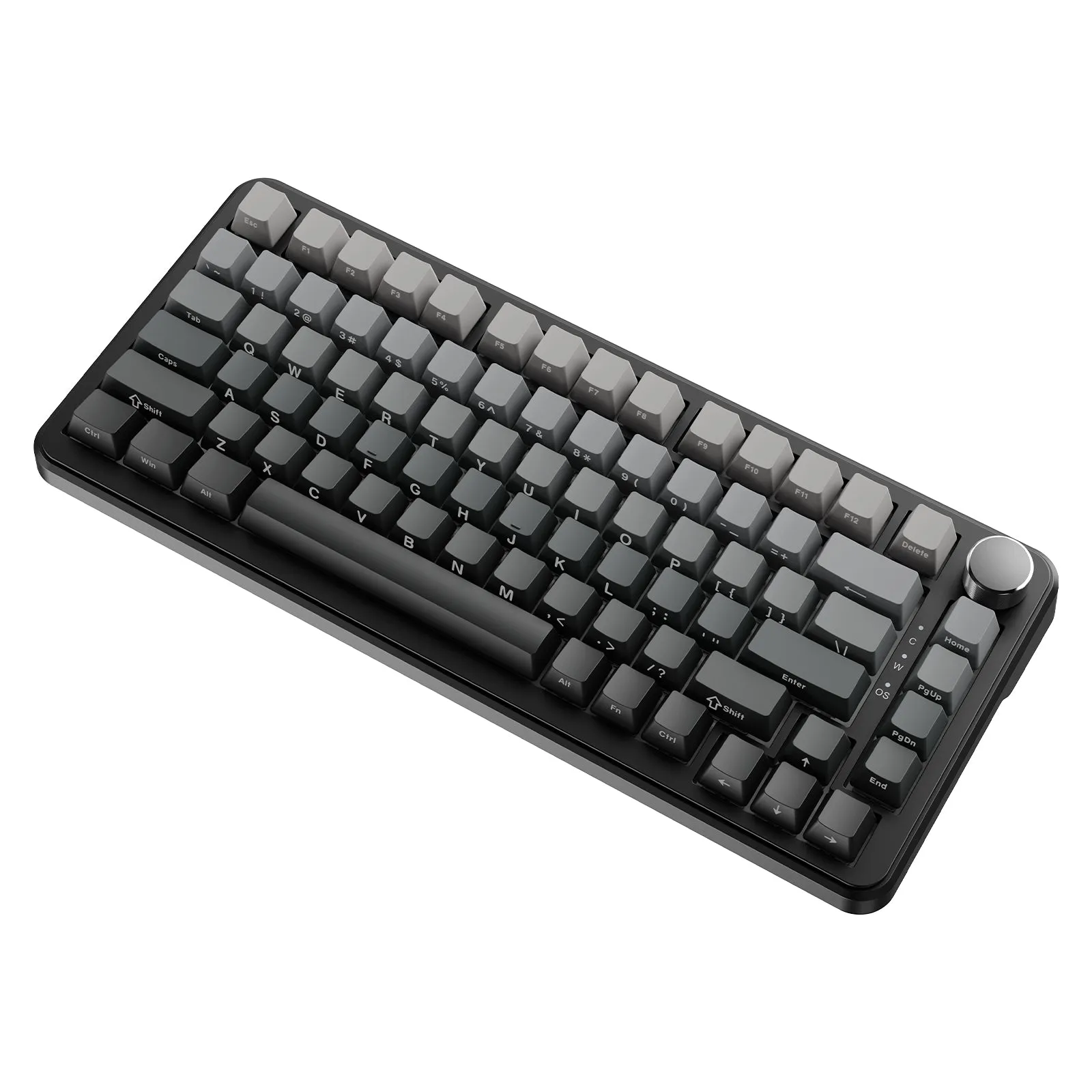 Ajazz AK820 Max RGB Tri-Mode 75% 82-Keys Gasket-mounted Hot Swappable Mechanical Keyboard (Gradient Grey) (Sea Salt Switch)