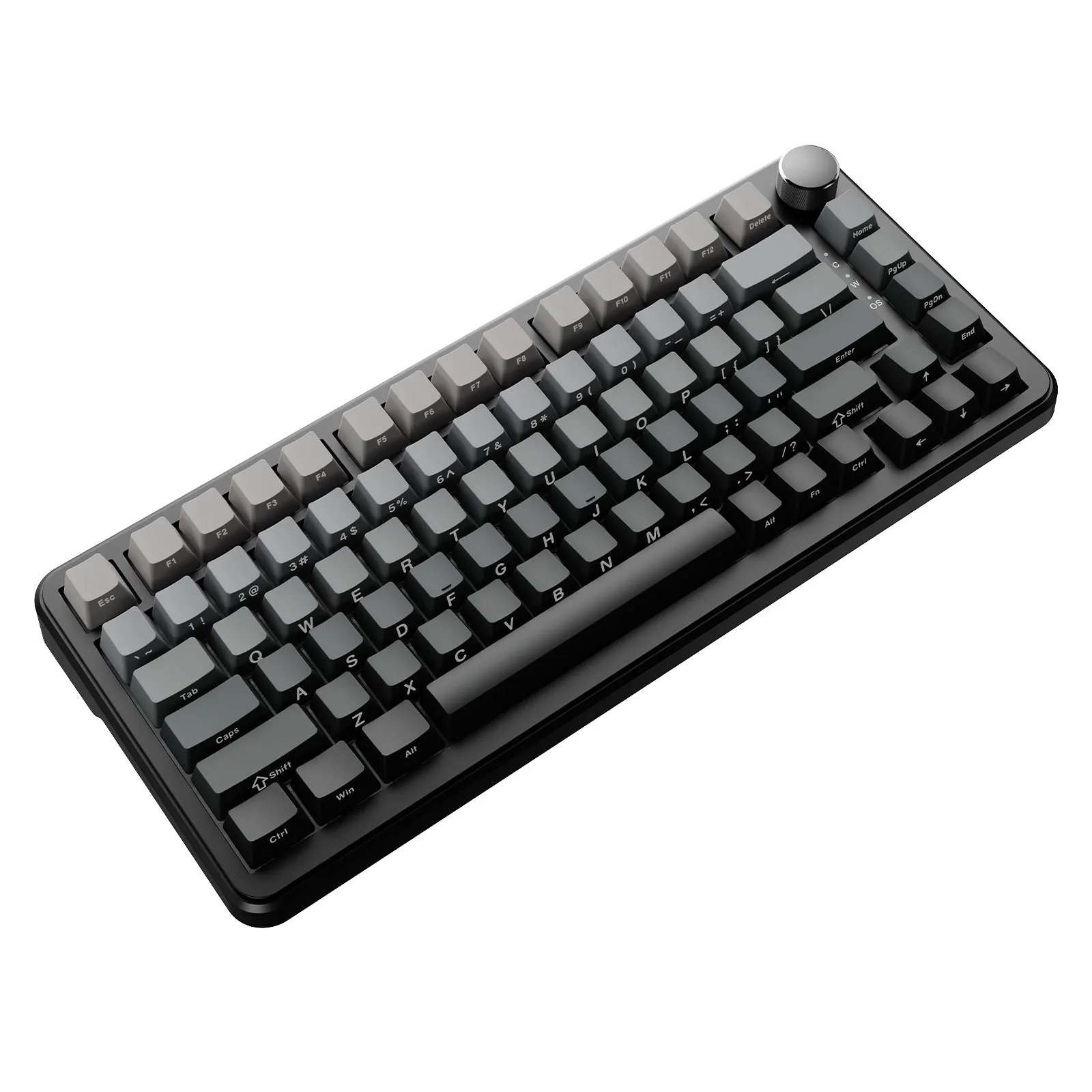 Ajazz AK820 Max RGB Tri-Mode 75% 82-Keys Gasket-mounted Hot Swappable Mechanical Keyboard (Gradient Grey) (Sea Salt Switch)