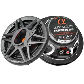Alphasonik 6.5" Midrange Speakers 8 Ohm Neodymium Mayhem Series MPRO658 Pair