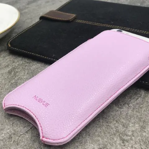Apple iPhone 14 Pro Max Sleeve Case in Sugar Purple Vegan Leather | Screen Cleaning Sanitizing Lining | Smart Window