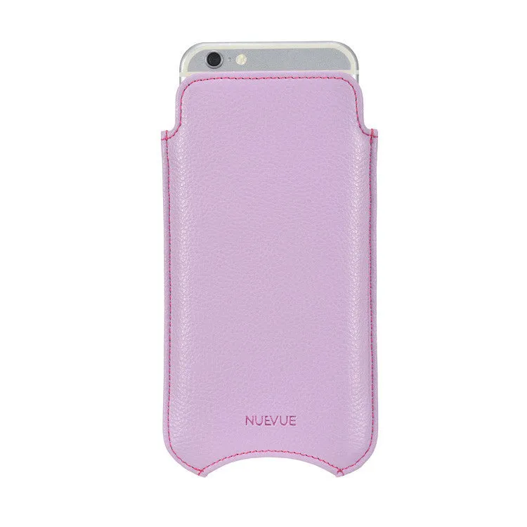 Apple iPhone 14 Pro Max Sleeve Case in Sugar Purple Vegan Leather | Screen Cleaning Sanitizing Lining | Smart Window