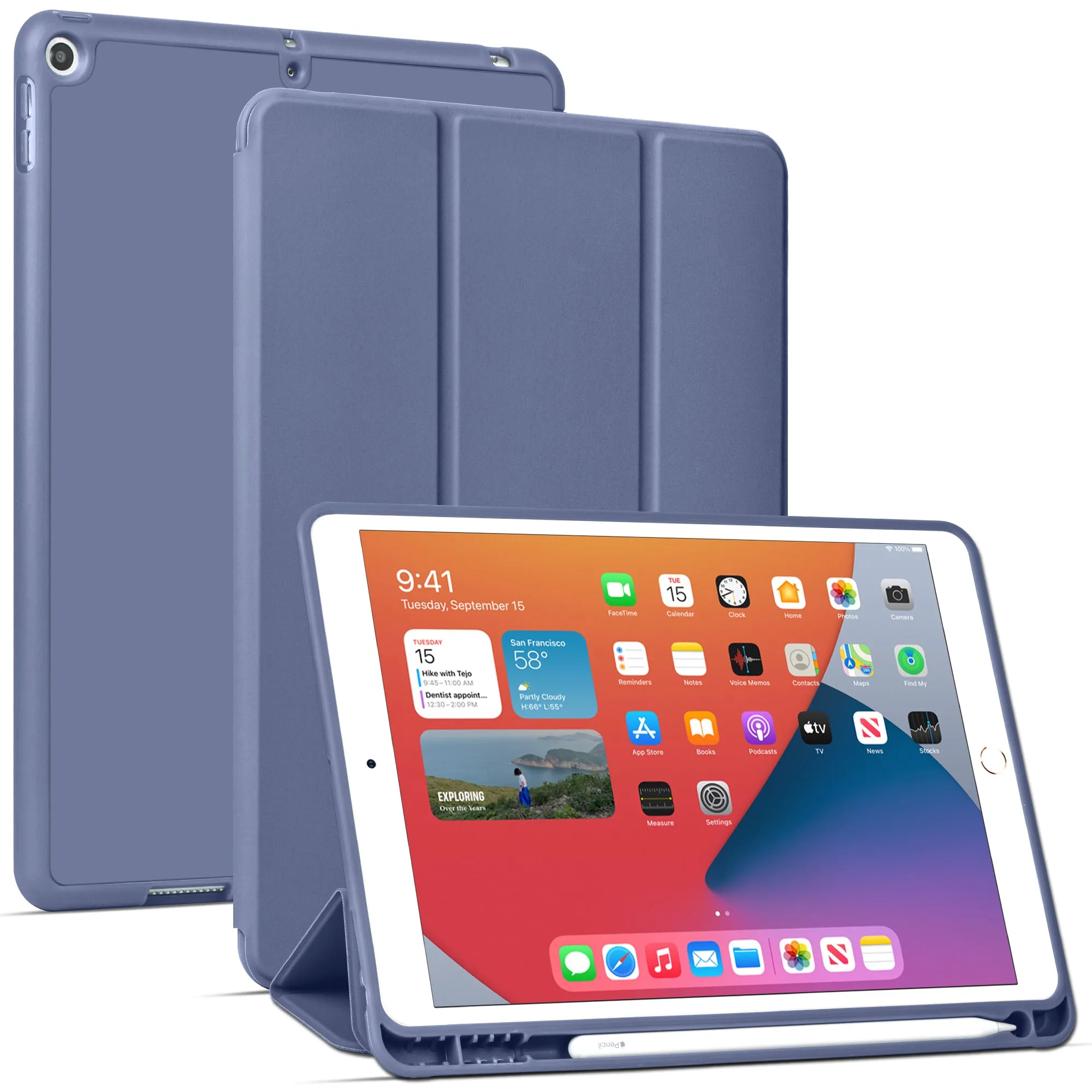 Arae for iPad 10.2 inch Case (7th Generation 2019) & (8th Generation 2020) Auto Wake/Sleep Feature Standing Cover