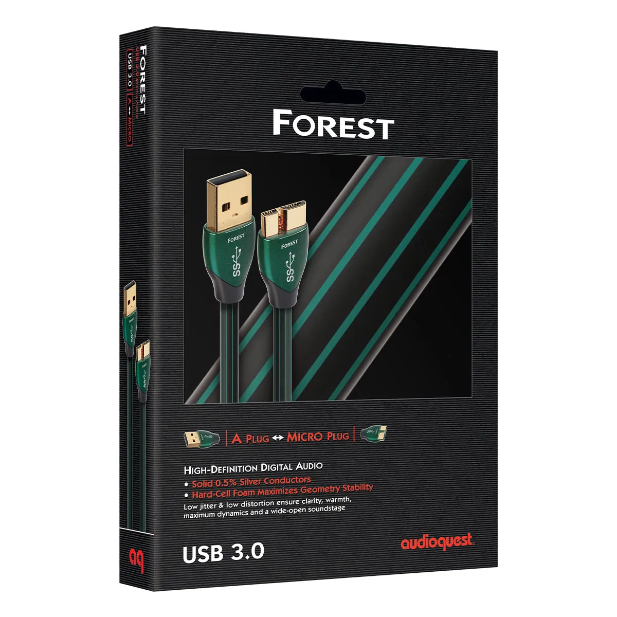 AudioQuest Forest USB-A 3.0 to Micro B 3.0 High-Definition Digital Audio Cable - Each (2.46 ft.)