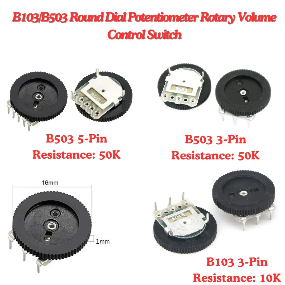 B-Series Round Dial Potentiometer Rotary Volume Control Switch