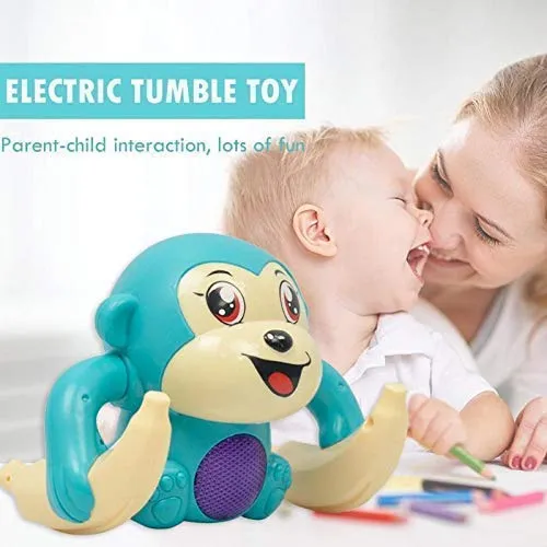 Brand Conquer Dancing and Spinning Rolling Doll Tumble Monkey Toy Voice Control Banana Monkey with Musical Toy with Light and Sound Effects and Sensor Multi Color