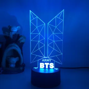 BTS Army Music Logo 3D LED Night Light Lamp