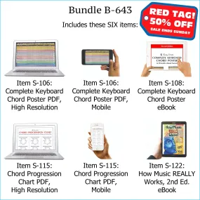 Bundle B-643: How Music REALLY Works! E-Book   Keyboard Chords, Chord Progressions - E-Posters and Printable E-Book. FREE Download Protection.