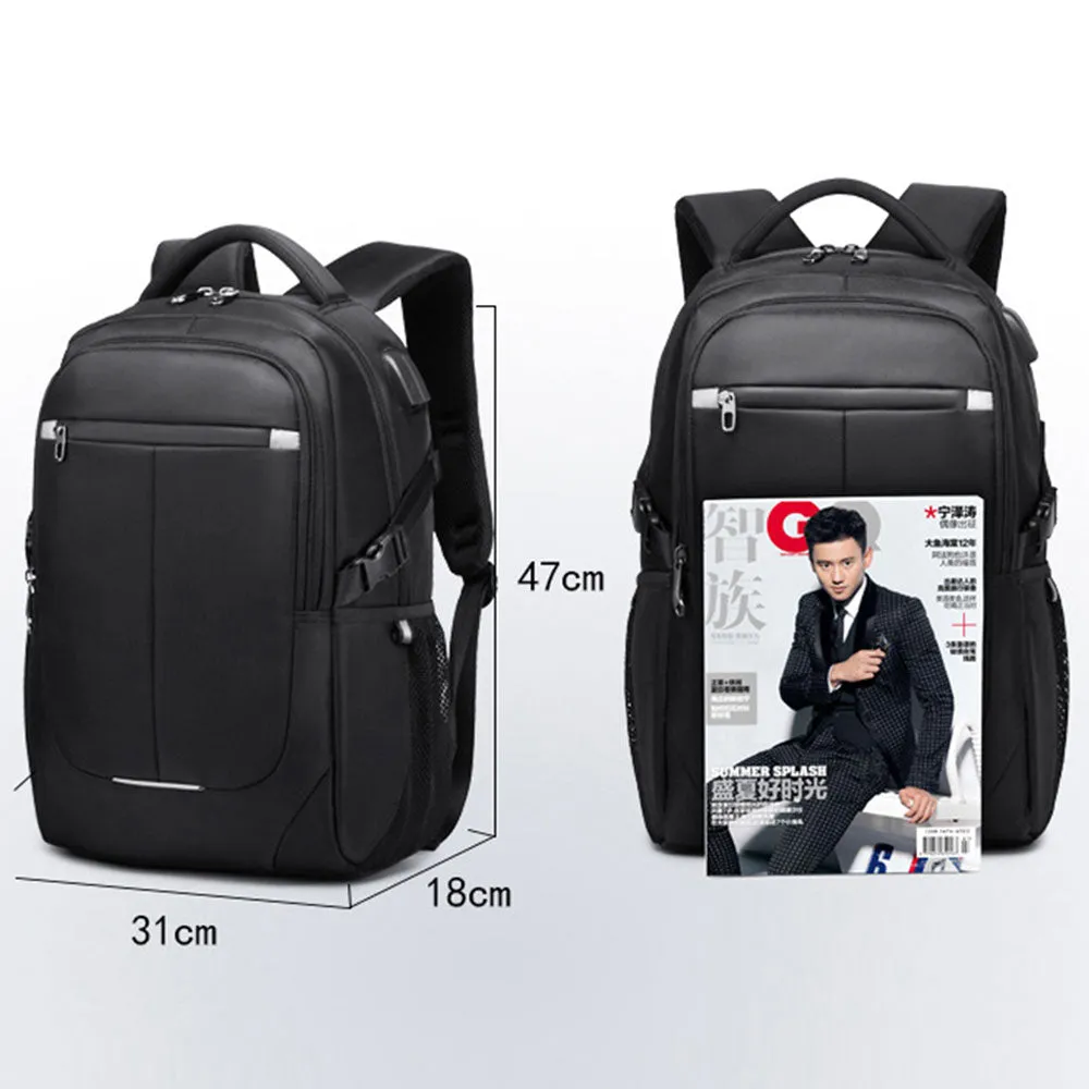 Business Anti-theft Backpack for Boys Men School Laptop Bookbag with Charging Port Top Level