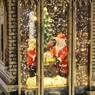 Christmas Church Water Lantern with Music LED Light And Swirling Confetti