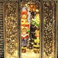 Christmas Church Water Lantern with Music LED Light And Swirling Confetti