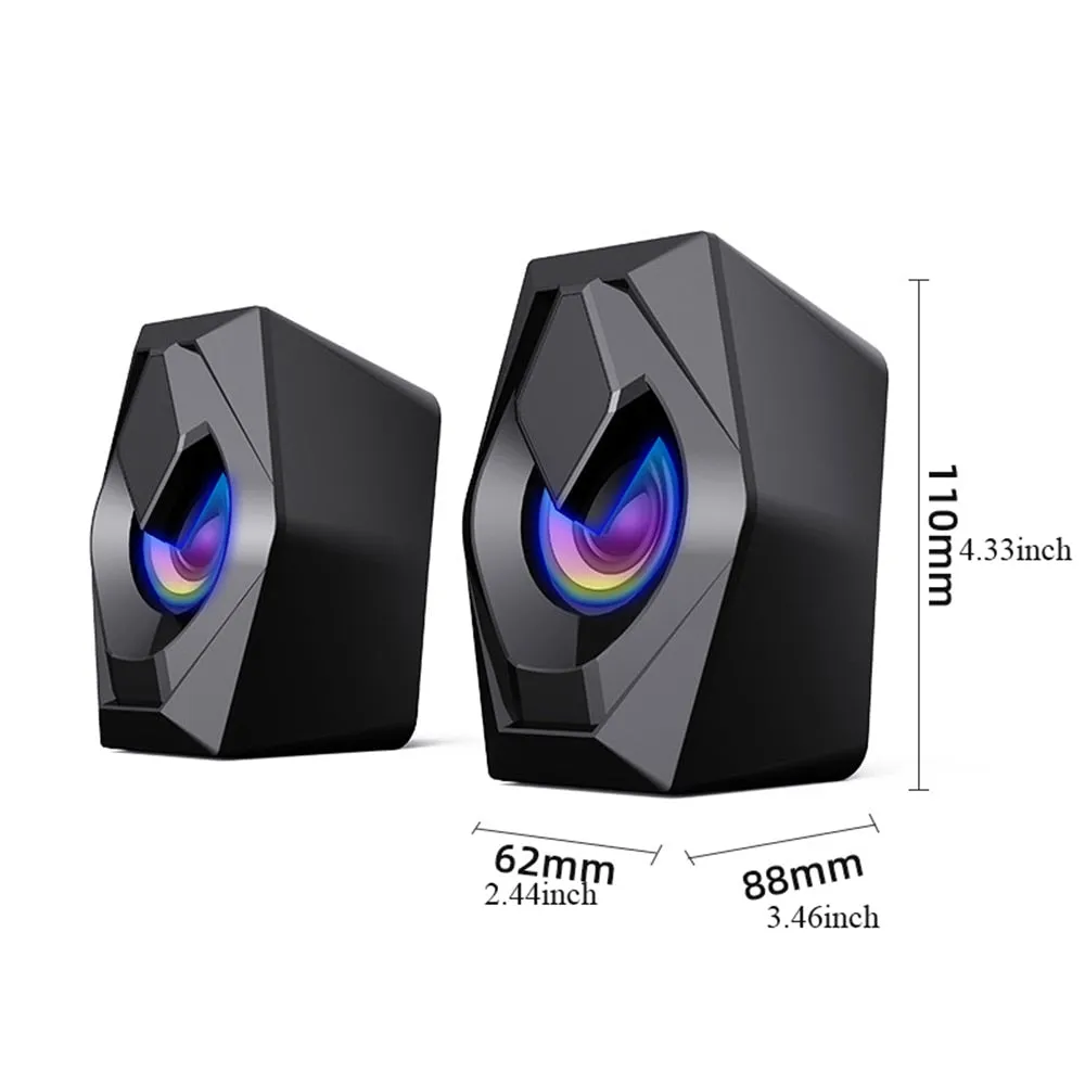 COOMAER USB Wired Desktop Speaker With RGB Lighting