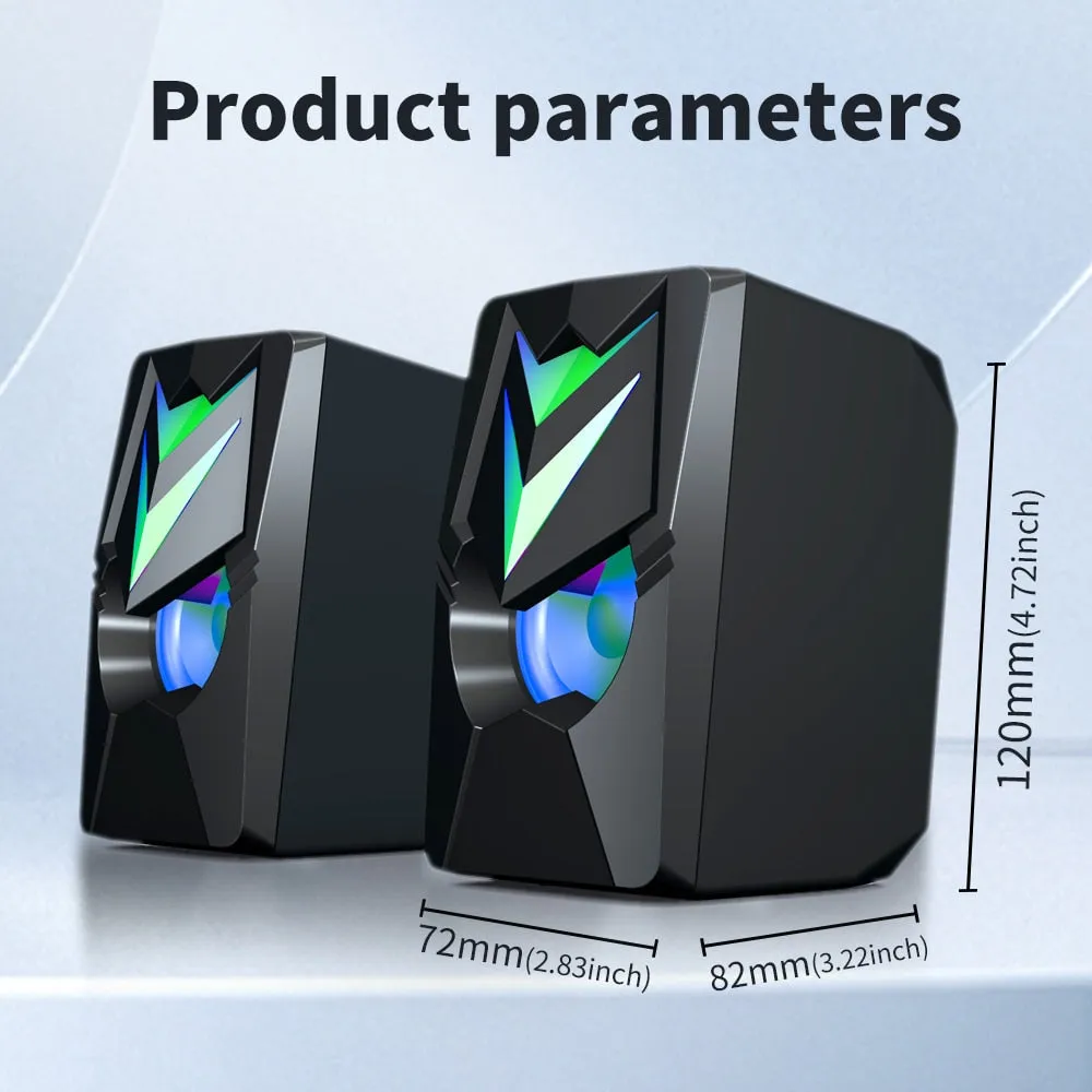 COOMAER USB Wired Desktop Speaker With RGB Lighting