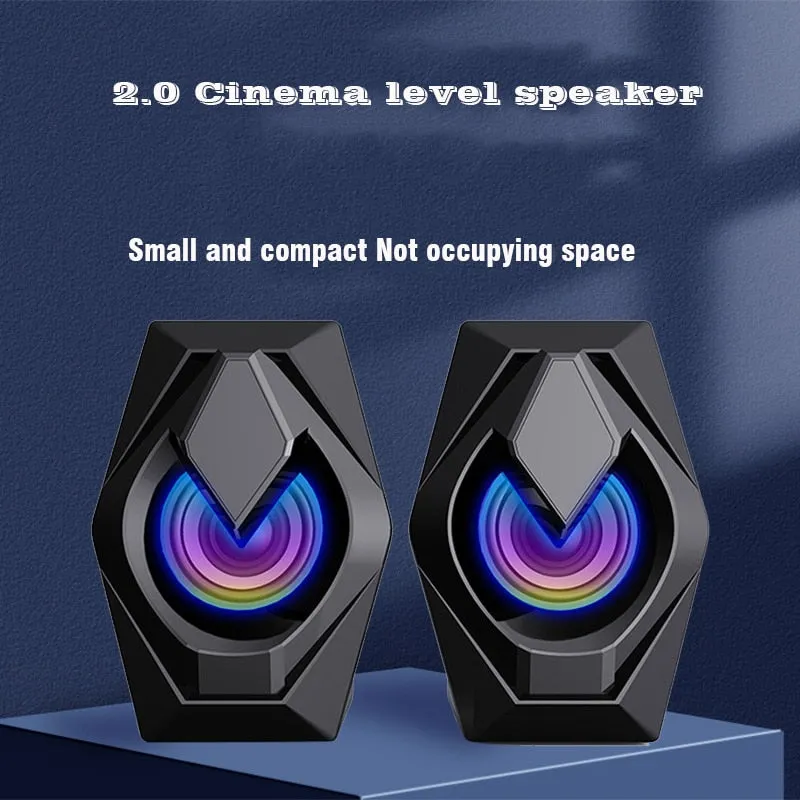 COOMAER USB Wired Desktop Speaker With RGB Lighting