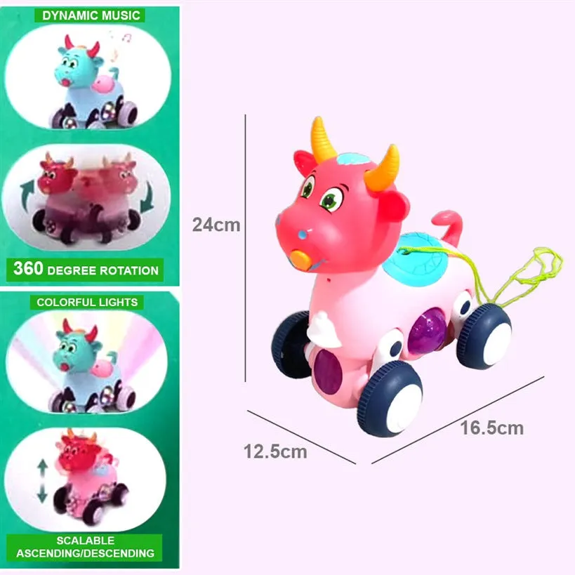 Cow Battery Toy with 3D Lights & Music, 3 Years - Multicolor