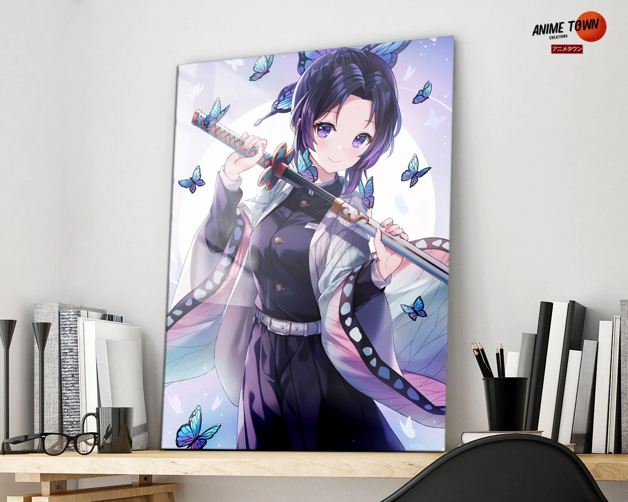 Demon Slayer Shinobu Cute Butterflies Metal Poster