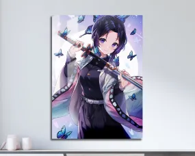 Demon Slayer Shinobu Cute Butterflies Metal Poster