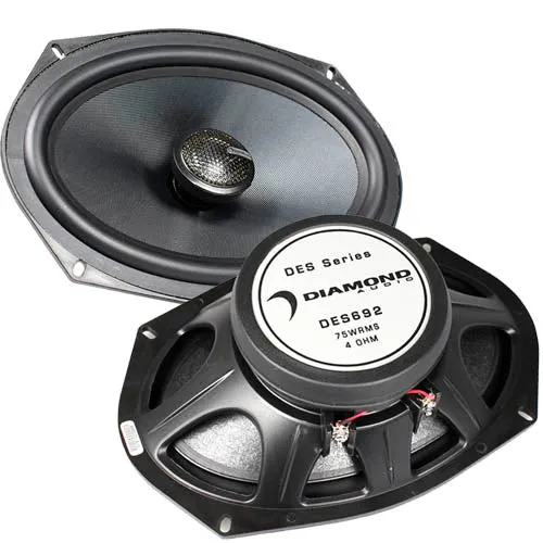 Diamond Audio 6x9" Coaxial Speakers 150 Watts Max Ohm 4 DES Series DES692 Pair