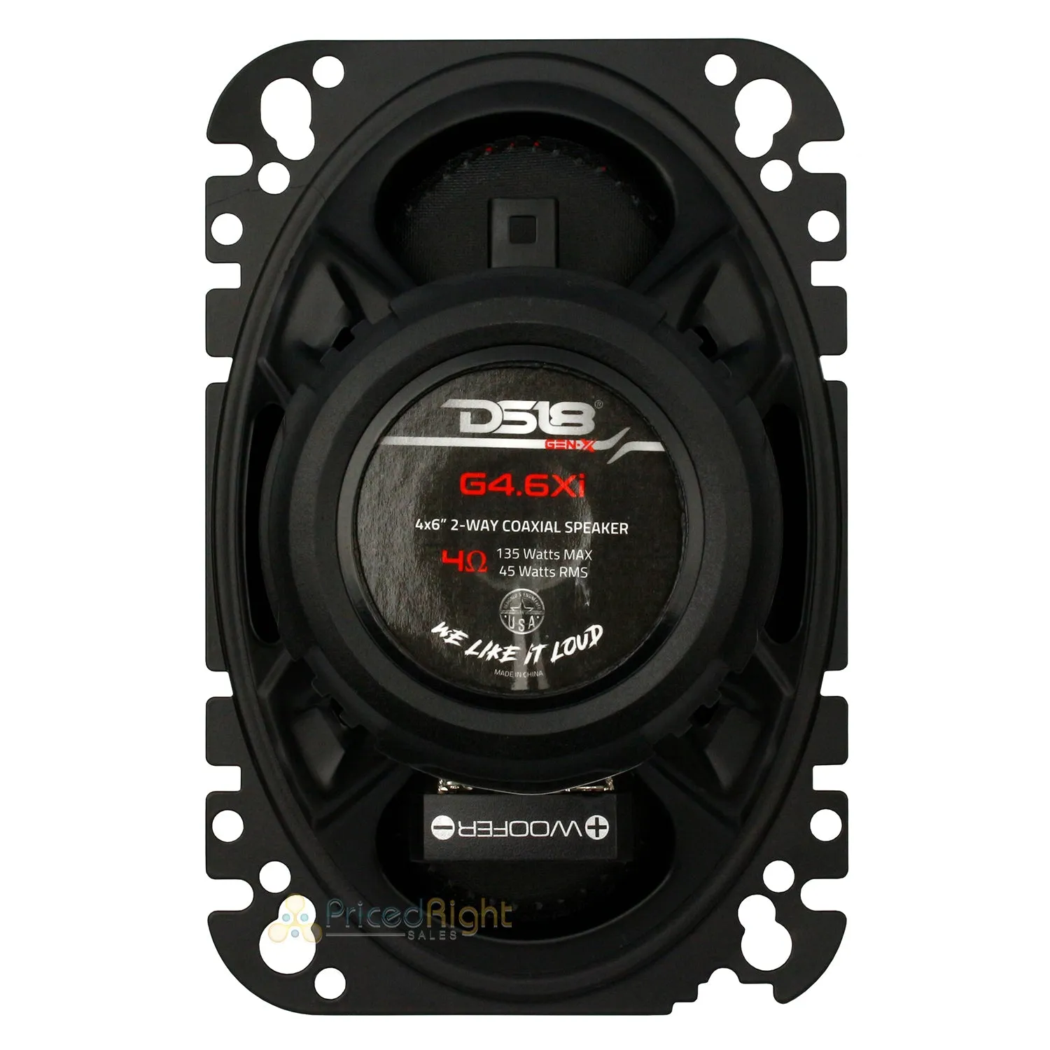 DS18 GEN-X 4x6" 2 Way Coaxial Speaker Pair 135W Max Power 45W RMS 4 Ohm G4.6XI
