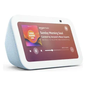 Echo Show 5 (Newest Gen) - Smart Display & Alarm Clock with Clearer Sound, Cloud Blue