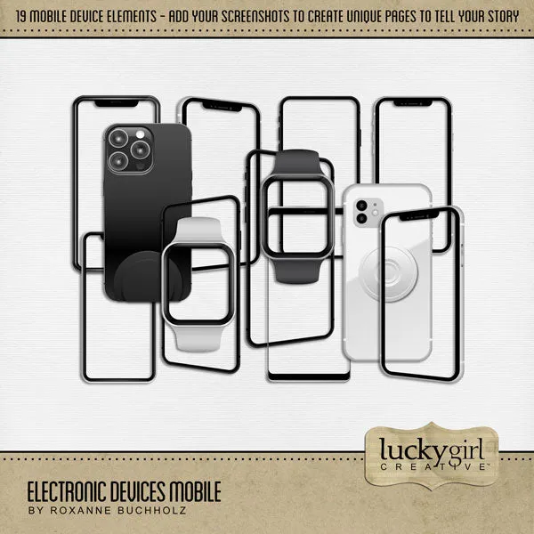 Electronic Devices Mobile Digital Scrapbook Kit