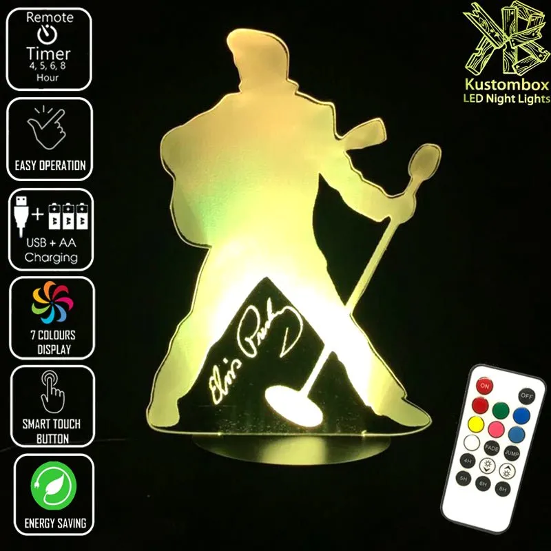 Elvis Presley The King 3D LED Night Light Lamp