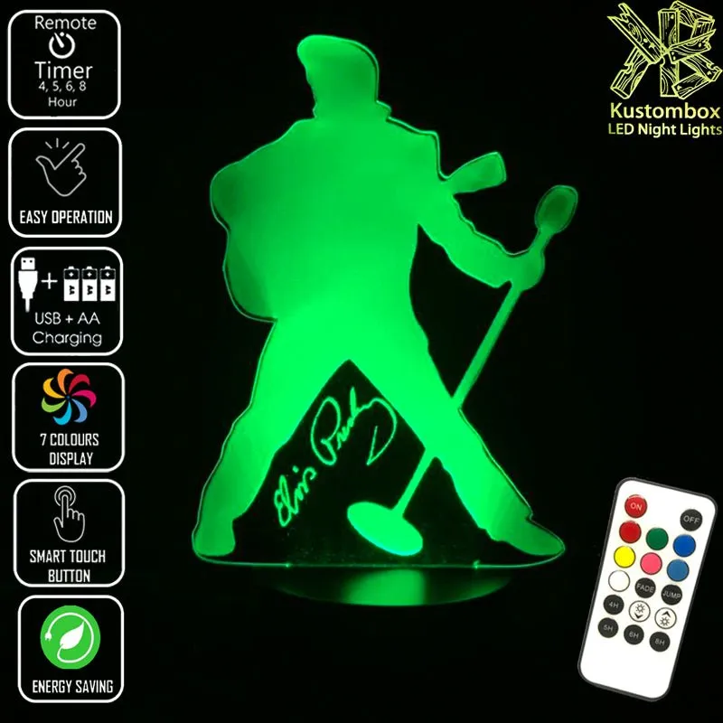 Elvis Presley The King 3D LED Night Light Lamp