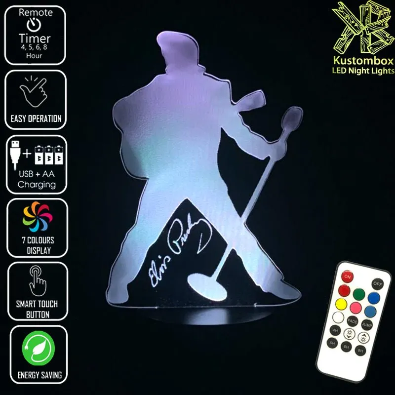 Elvis Presley The King 3D LED Night Light Lamp