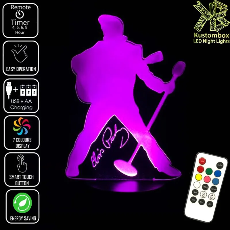 Elvis Presley The King 3D LED Night Light Lamp