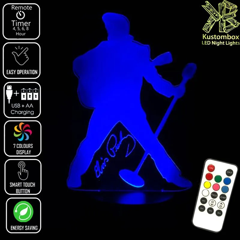 Elvis Presley The King 3D LED Night Light Lamp