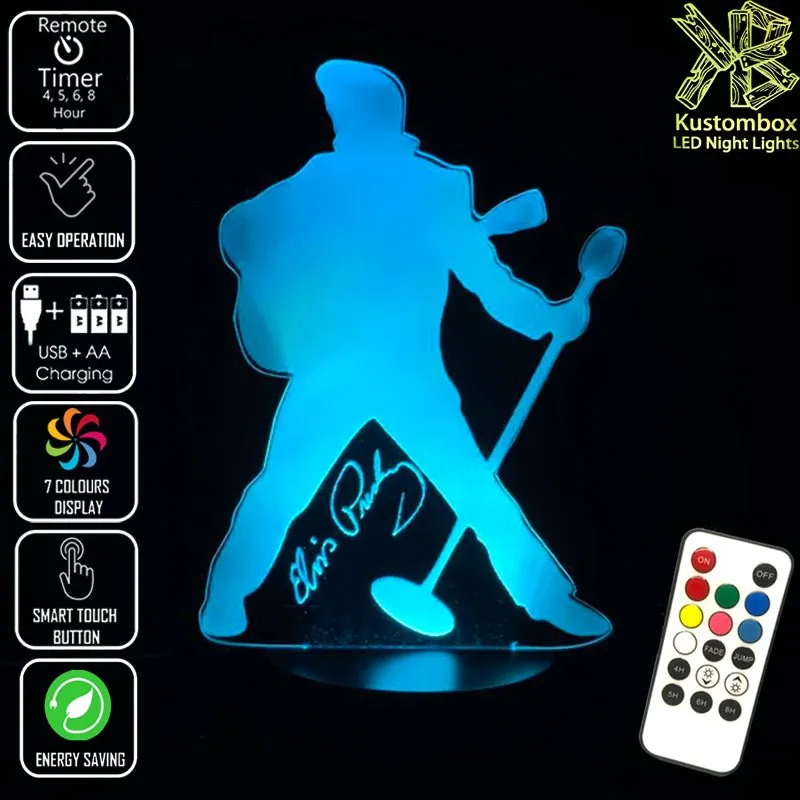 Elvis Presley The King 3D LED Night Light Lamp