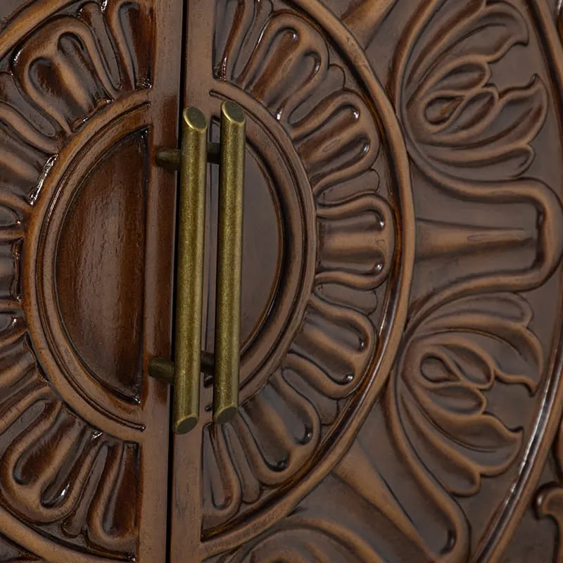 Enrica Classic Floral Carvings Versatile Storage Accent Cabinet