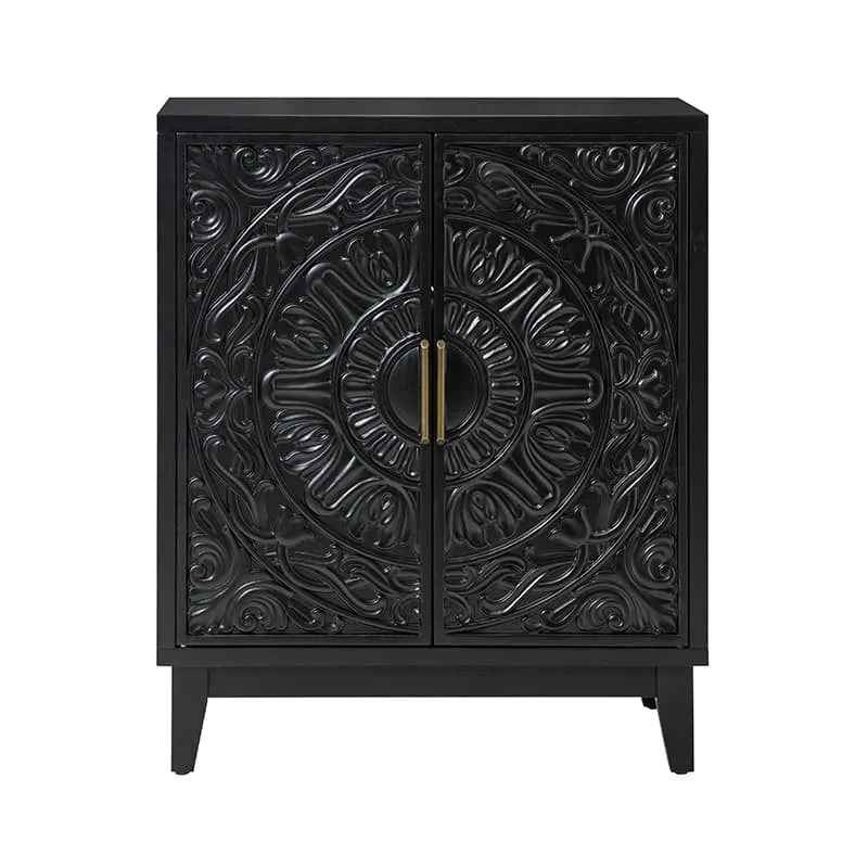 Enrica Classic Floral Carvings Versatile Storage Accent Cabinet