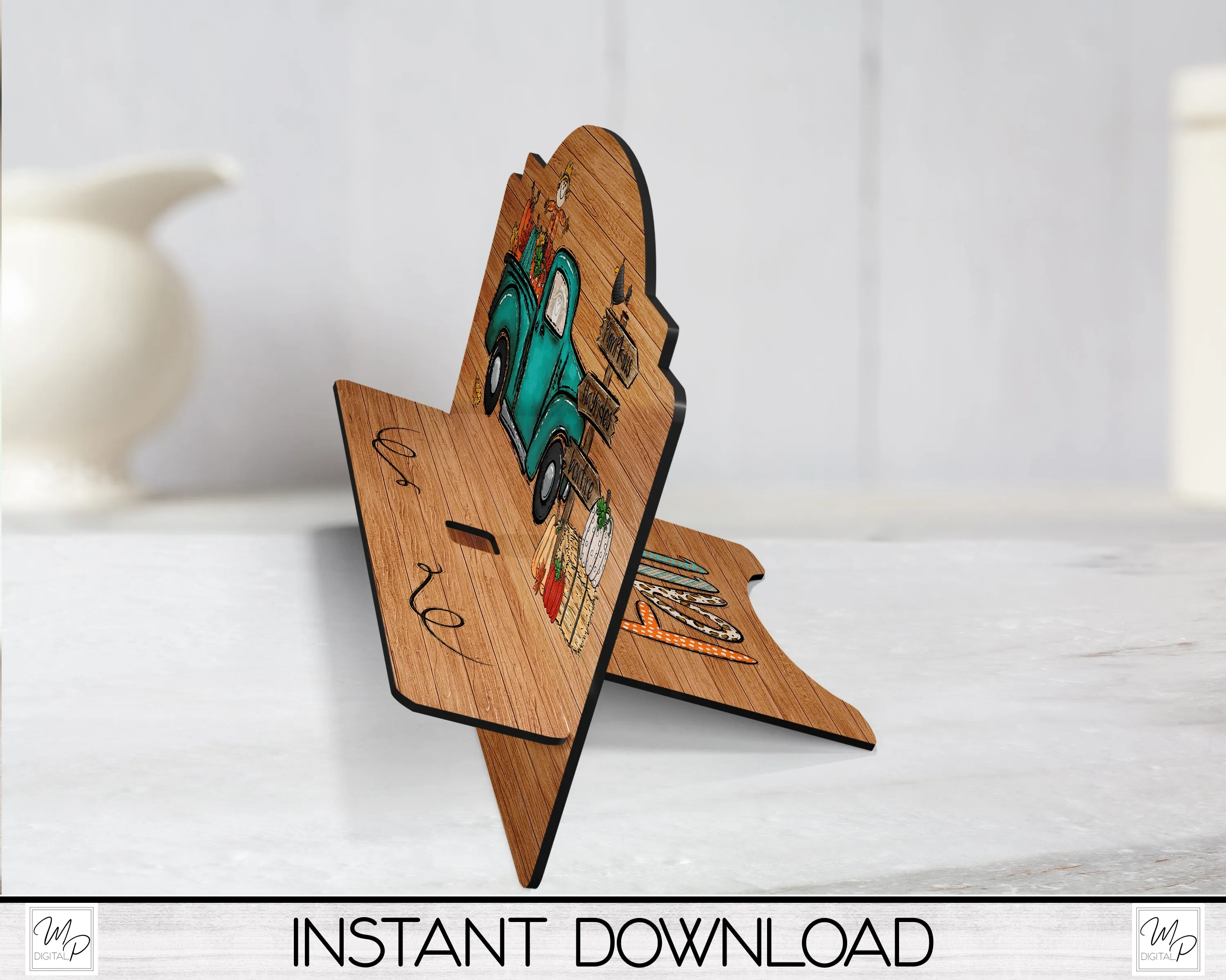 Fall Scarecrow Cookbook / Tablet Stand PNG for Sublimation Design, Digital Download
