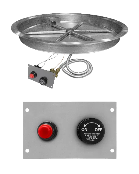 Firegear 25" Stainless Steel Round Pan Gas Fire Pit Insert FPB-25RBSTFS-N