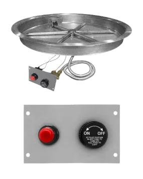 Firegear 25" Stainless Steel Round Pan Gas Fire Pit Insert FPB-25RBSTFS-N