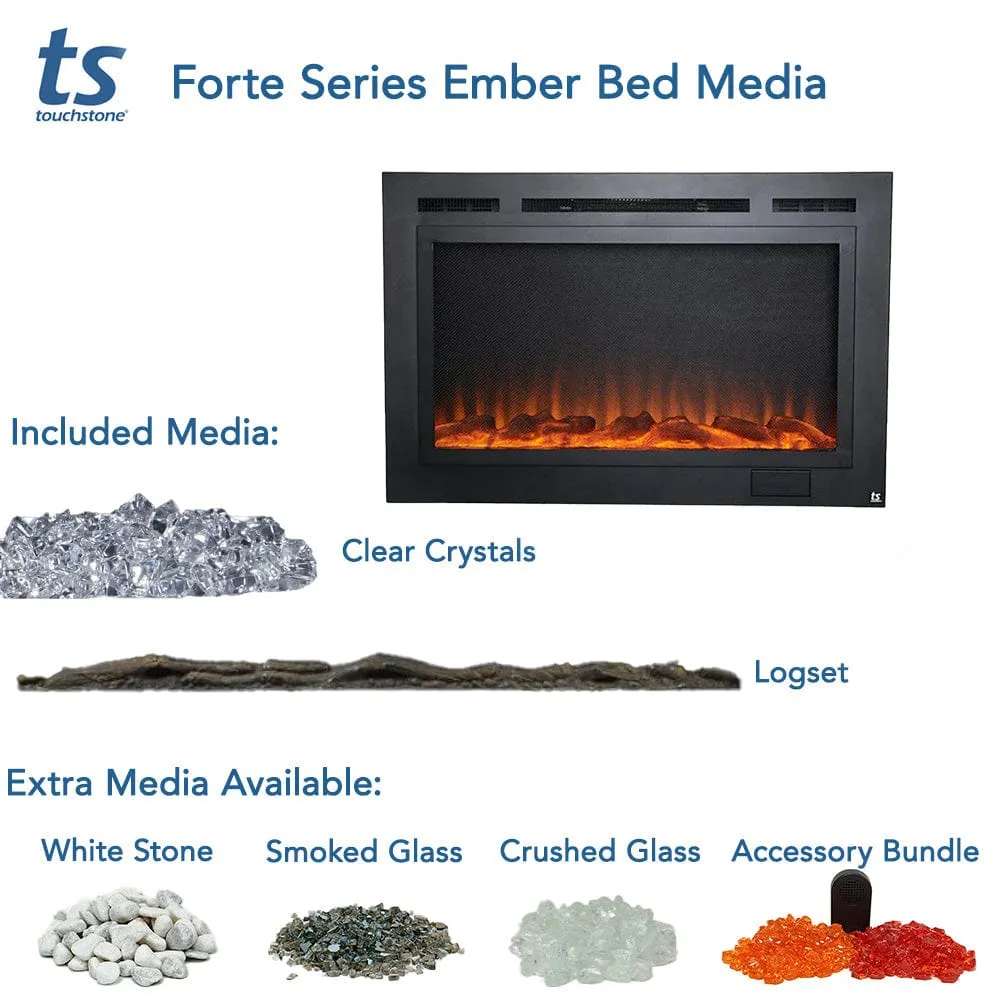 Forte Steel Mesh Screen Non Reflective 40 Inch Recessed Electric Fireplace 80048