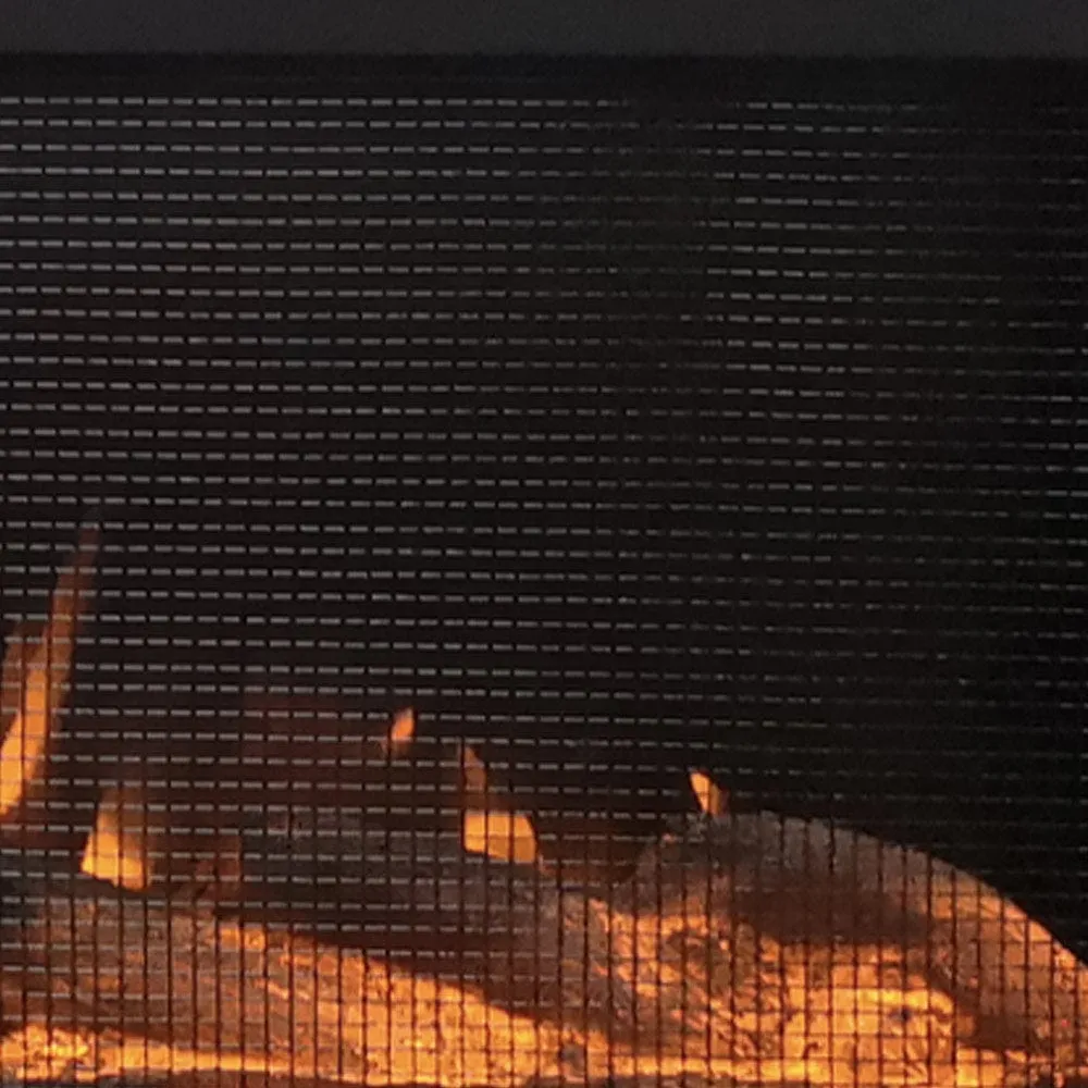 Forte Steel Mesh Screen Non Reflective 40 Inch Recessed Electric Fireplace 80048