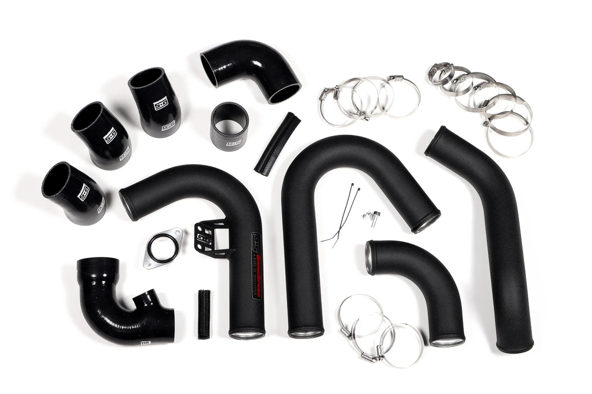 Front Mount Intercooler Kit BLACK Coated [Inc. Black Piping] - Subaru 15-21 WRX