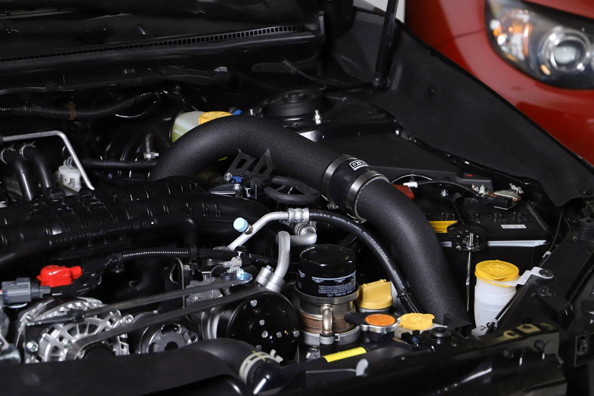 Front Mount Intercooler Kit BLACK Coated [Inc. Black Piping] - Subaru 15-21 WRX