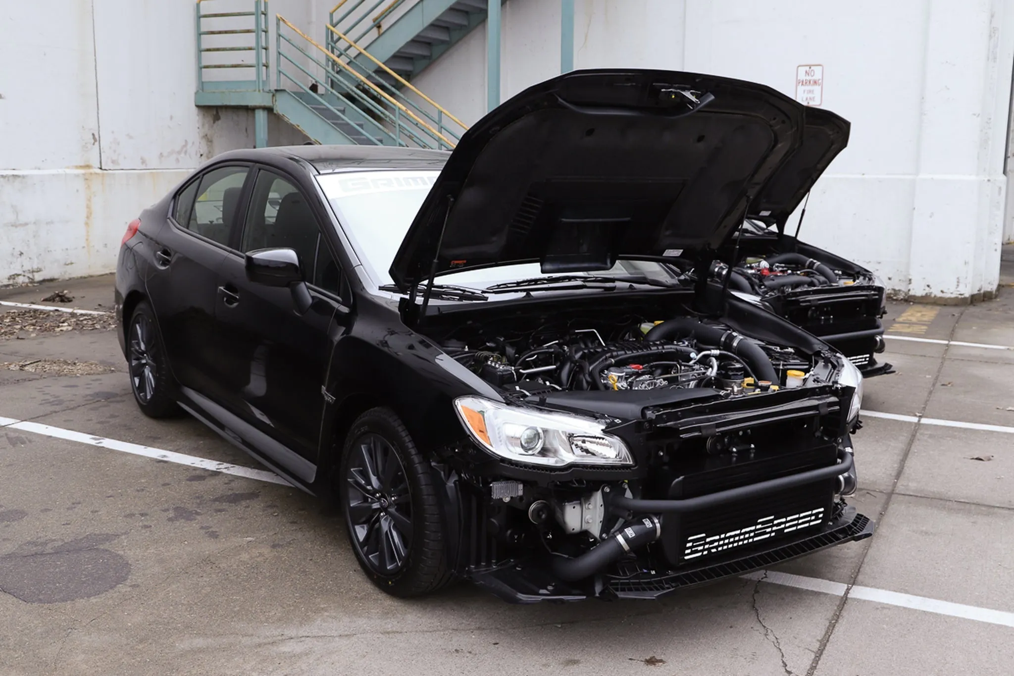 Front Mount Intercooler Kit BLACK Coated [Inc. Black Piping] - Subaru 15-21 WRX