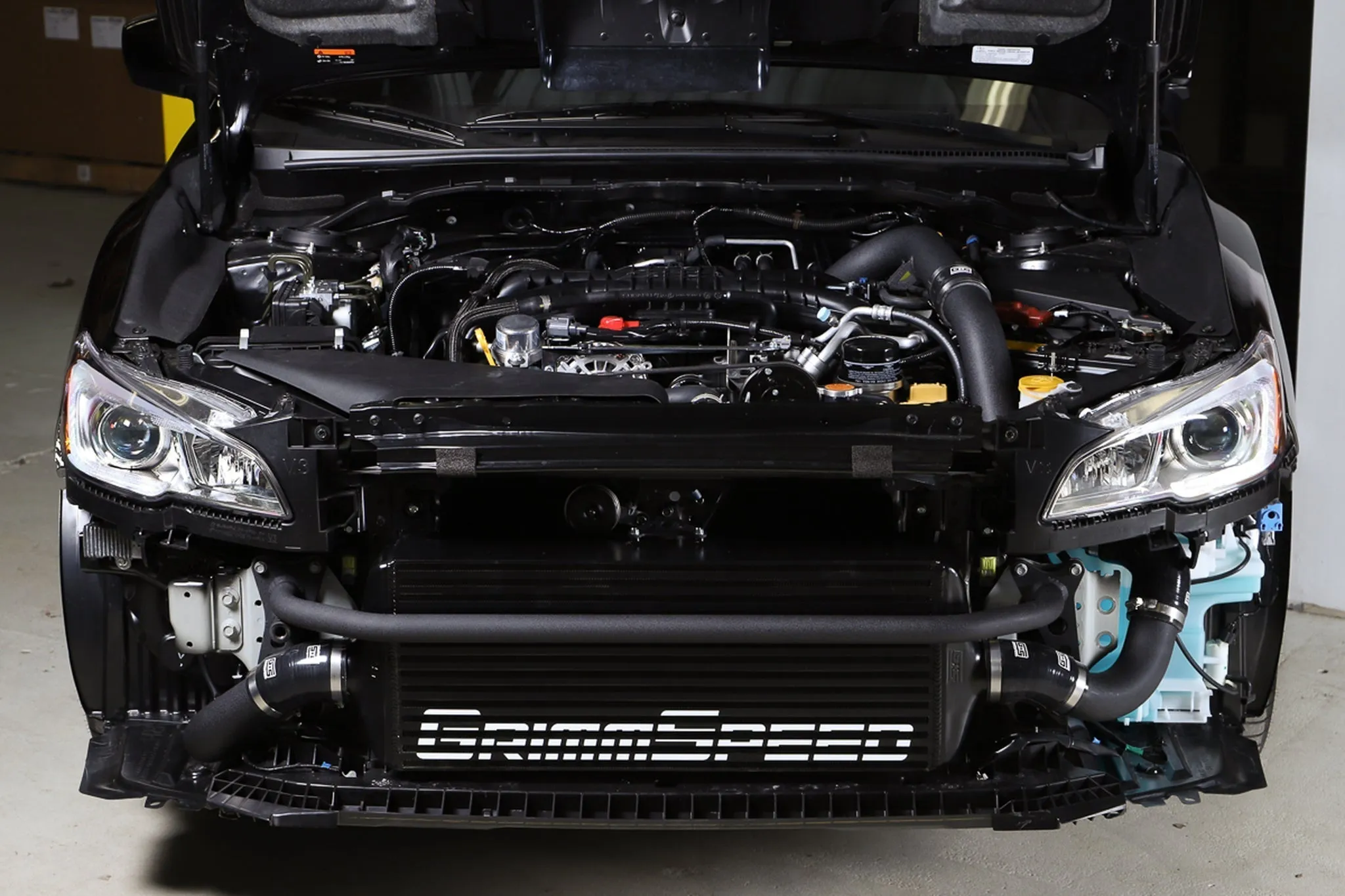 Front Mount Intercooler Kit BLACK Coated [Inc. Black Piping] - Subaru 15-21 WRX
