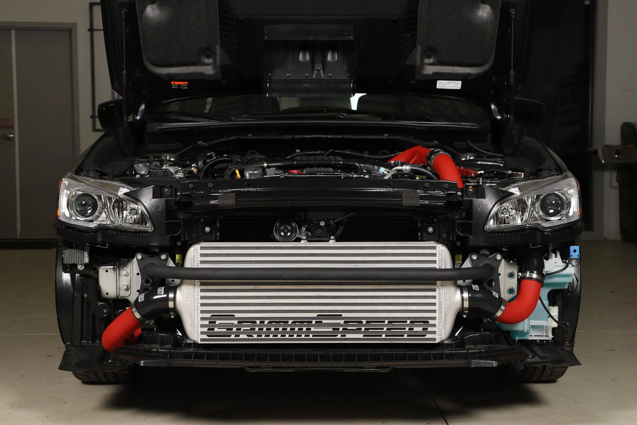 Front Mount Intercooler Kit BLACK Coated [Inc. Black Piping] - Subaru 15-21 WRX
